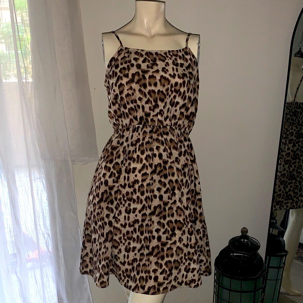 Leopard Print Spaghetti Strap Dress